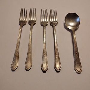 Wm Rogers CHALFONTE Silverplate International 1926 Silverware 4-Dinner‎ Forks